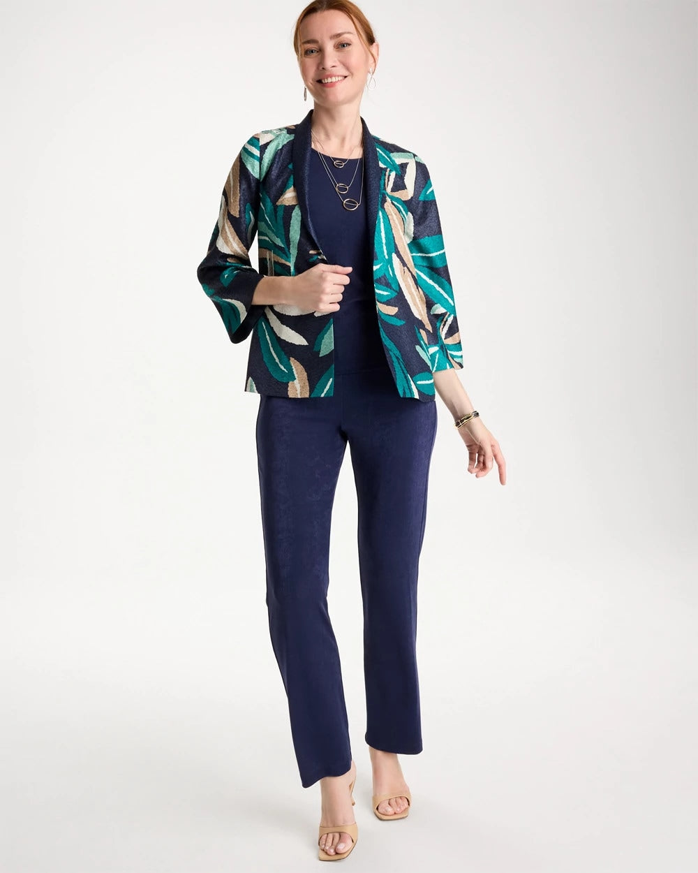 Chico's Travelers™ Collection Palm Crushed Jacket Kings Navy