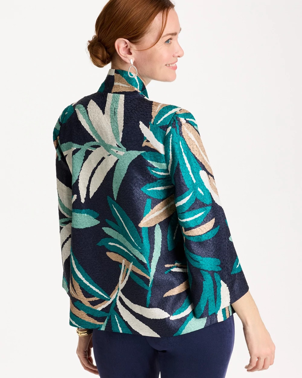 Chico's Travelers™ Collection Palm Crushed Jacket Kings Navy