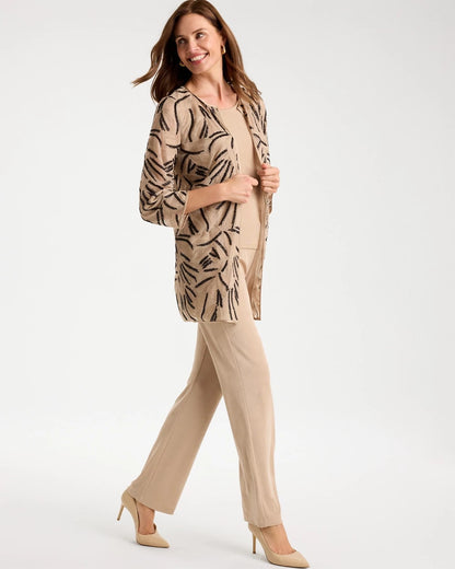 Chico's Travelers™ Collection Embroidered Sequins Jacket New Sonora Sand