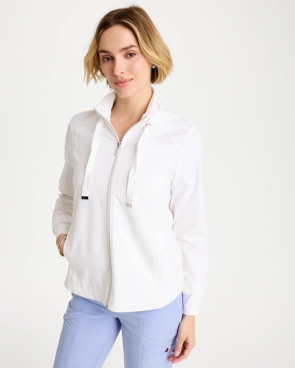 Chico's Zenergy® UPF Rib-Mix Connie Jacket Alabaster