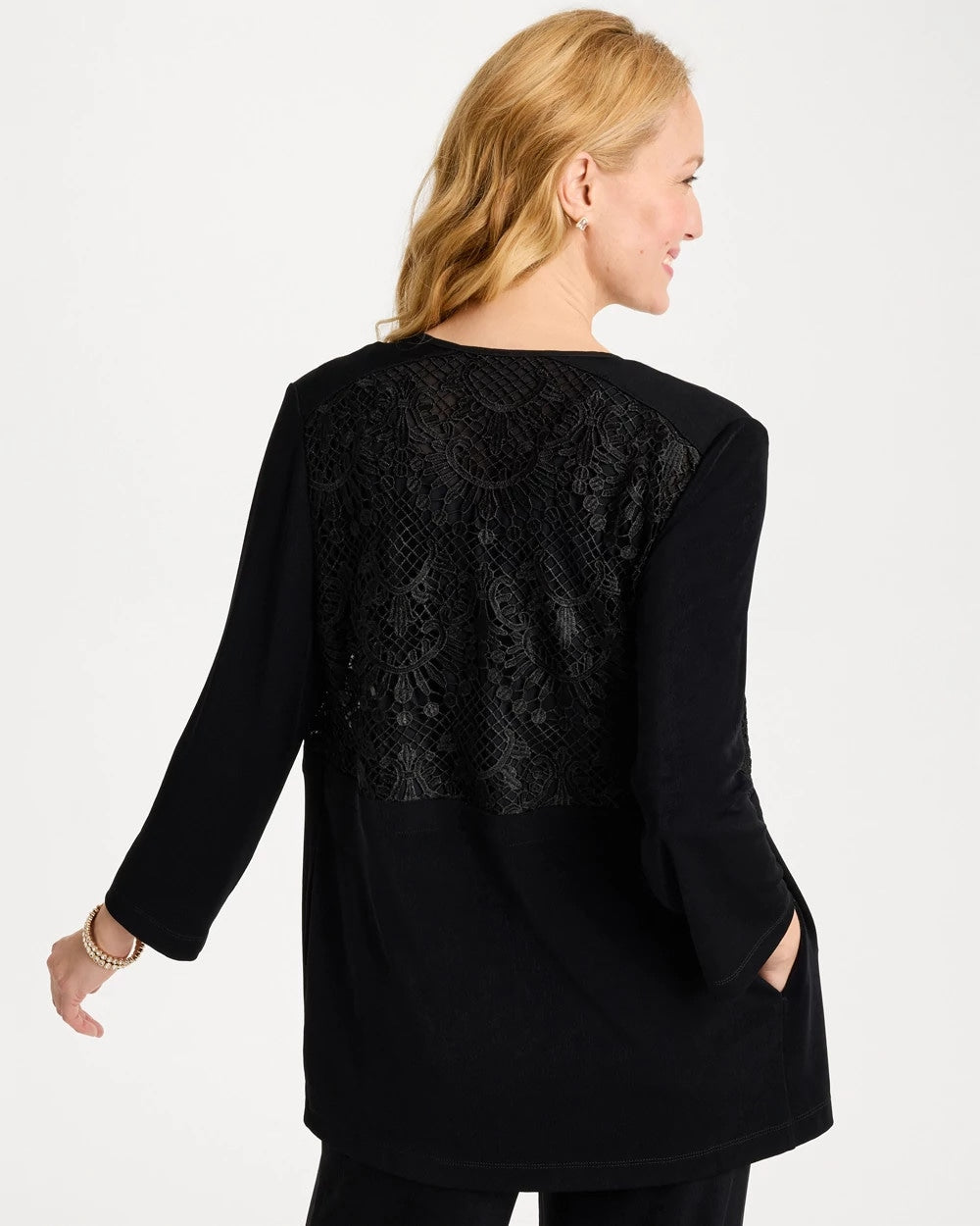 Chico's Travelers™ Collection Lace Jacket Travelers Black