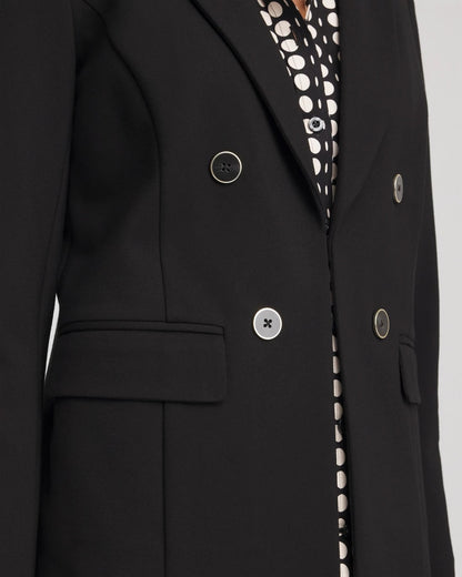 Chico's Ponte Double-Breasted Knit Blazer Black
