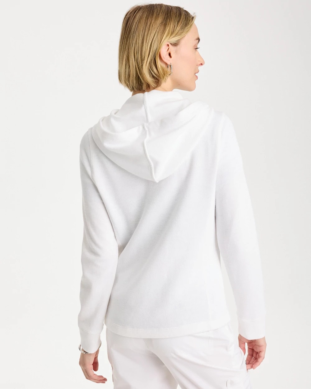 Chico's Zenergy® Beach Slub Zip-Front Hoodie Alabaster