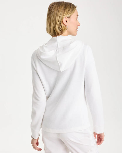 Chico's Zenergy® Beach Slub Zip-Front Hoodie Alabaster