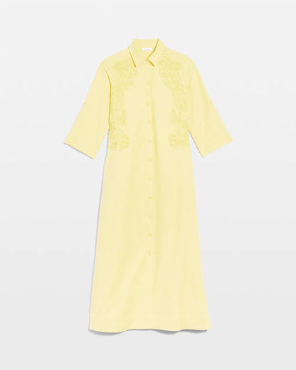Chico's Embellished Linen-Cotton Shirtdress Golden Haze