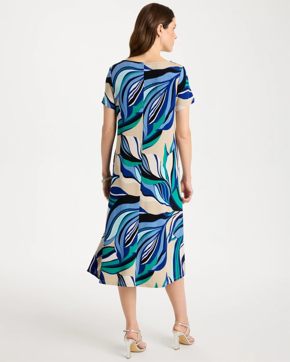 Chico's Travelers™ Marble Flora Swing Dress Rich Cobalt