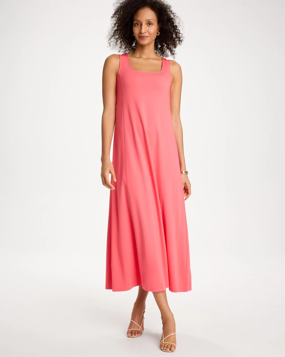 Chico's Seamed Knit Dress Calypso Coral