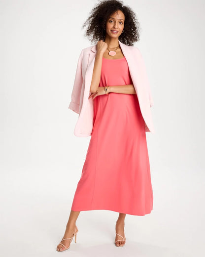 Chico's Seamed Knit Dress Calypso Coral