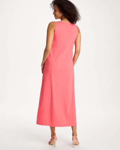Chico's Seamed Knit Dress Calypso Coral