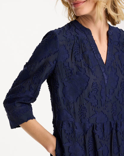 Chico's Tiered Lace Dress Passport Blue