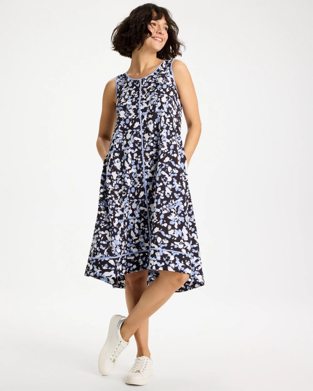 Chico's Zenergy® UPF Posh Dots Midi Dress Blue Muse
