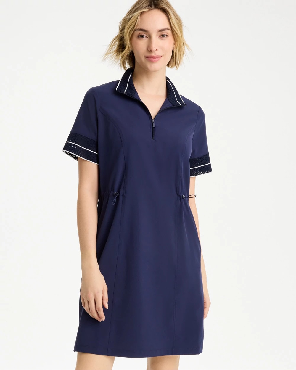 Chico's Zenergy® UPF Mesh Trim Dress Passport Blue