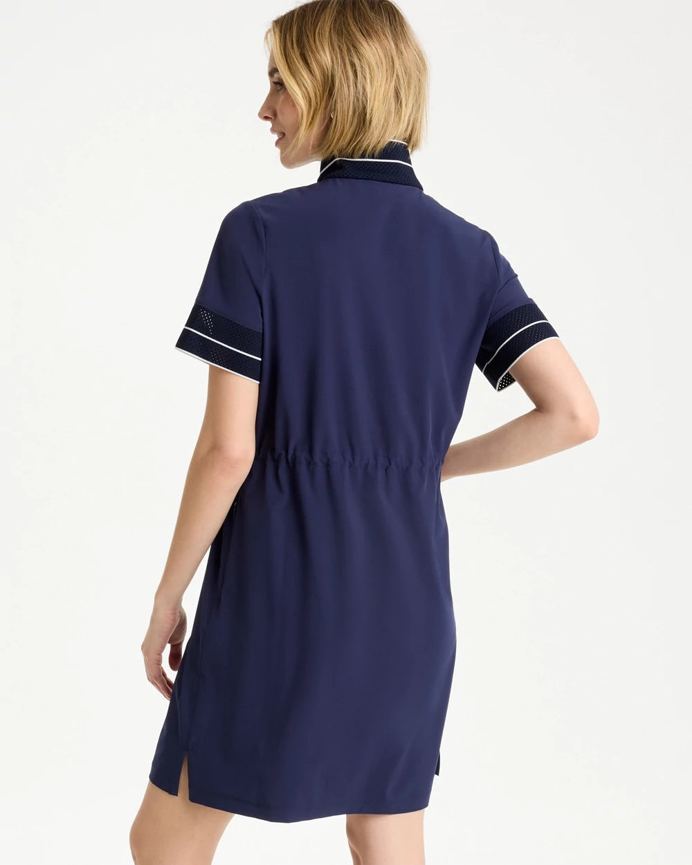 Chico's Zenergy® UPF Mesh Trim Dress Passport Blue