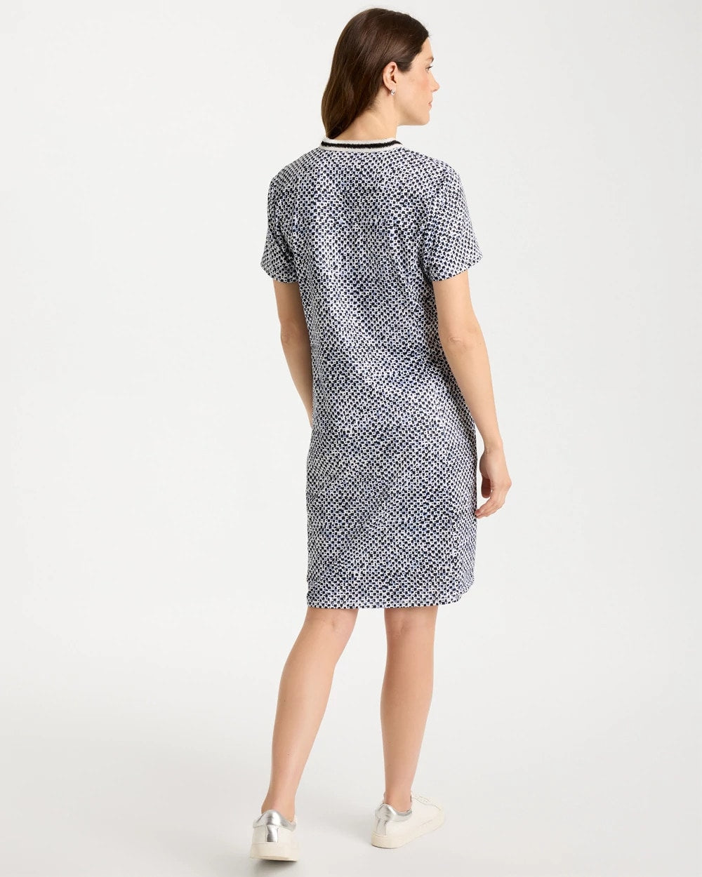 Chico's Zenergy® UPF Crochet Contrast Trim Dress Blue Muse