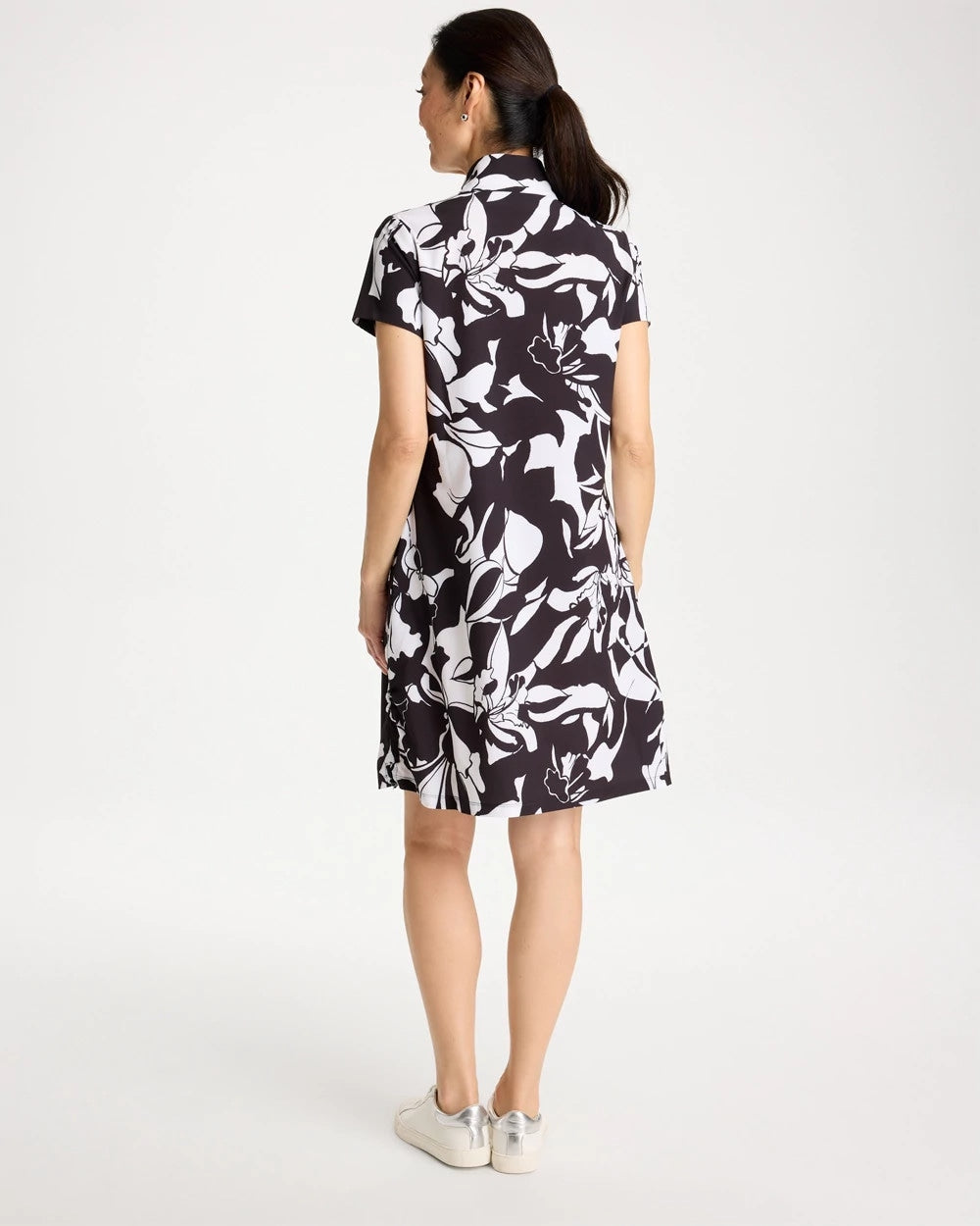 Chico's Zenergy® UPF Floral Nights Bungee Dress Black