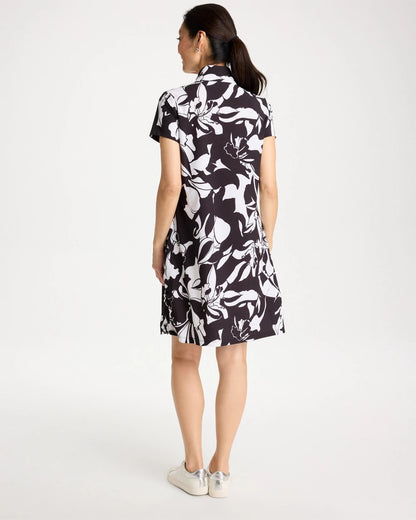 Chico's Zenergy® UPF Floral Nights Bungee Dress Black