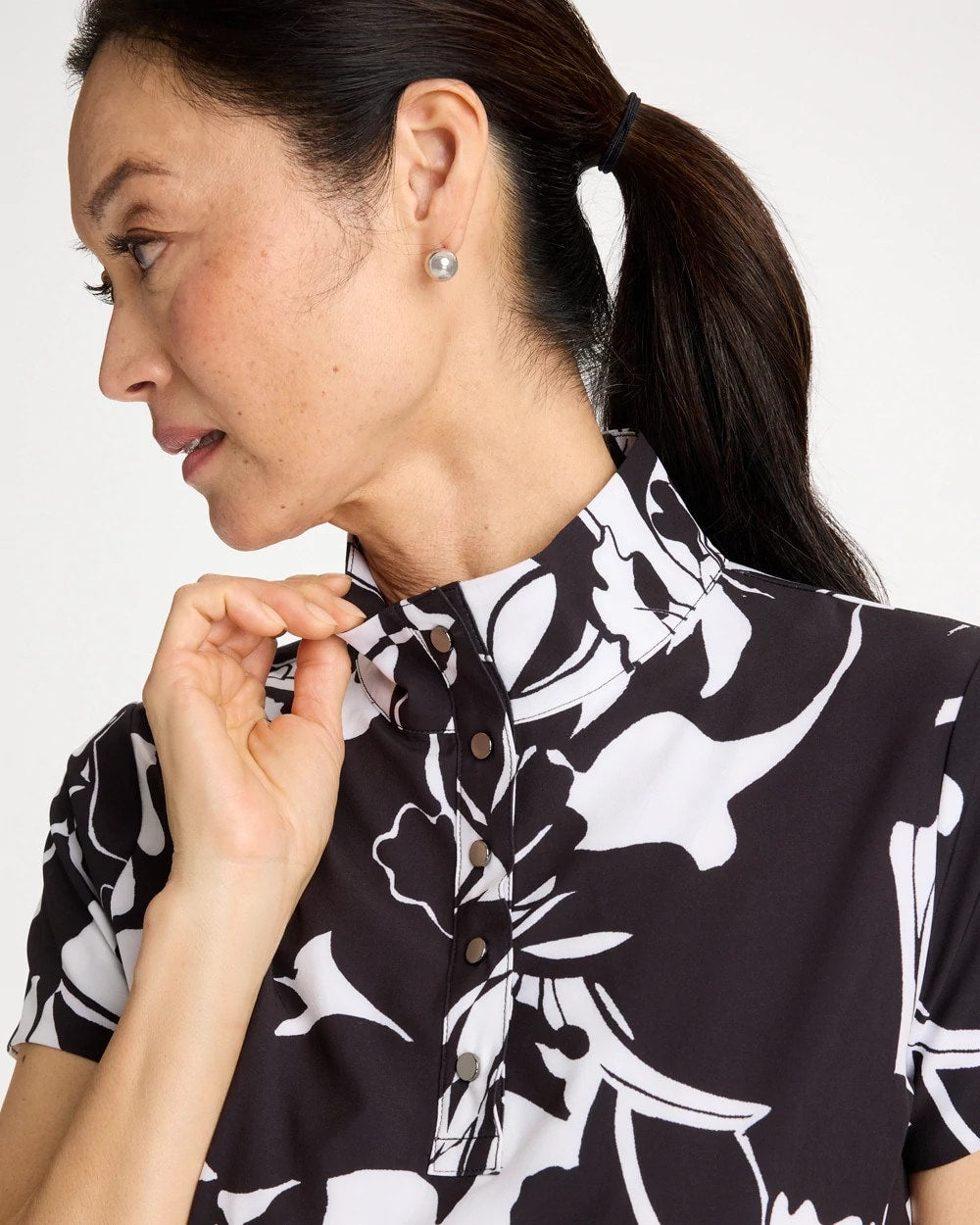 Chico's Zenergy® UPF Floral Nights Bungee Dress Black
