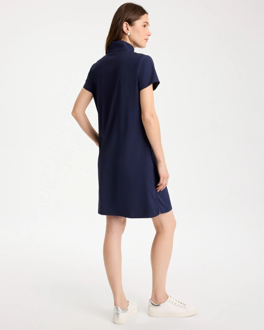 Chico's Zenergy® UPF Mockneck Bungee Dress Passport Blue