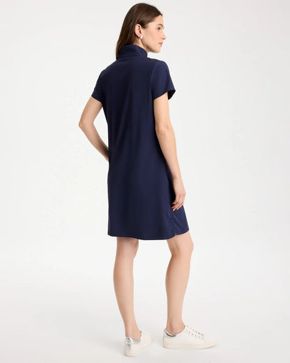 Chico's Zenergy® UPF Mockneck Bungee Dress Passport Blue