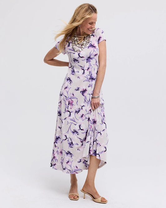 Chico's Travelers™ Amethyst Iris Maxi Dress Rich Amethyst