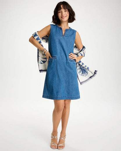 Chico's Denim Braided Dress Indigo