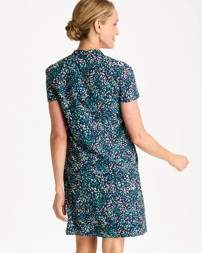 Chico's Zenergy® UPF Contrast Trim Dress Topanga Green