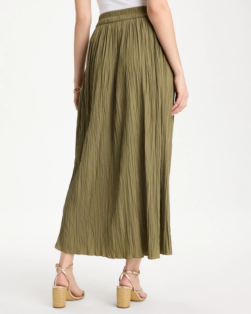 Chico's Sea Island Pull-On Maxi Skirt Lichen