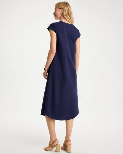 Chico's Soft-Stretch Cotton Slub Dress Passport Blue