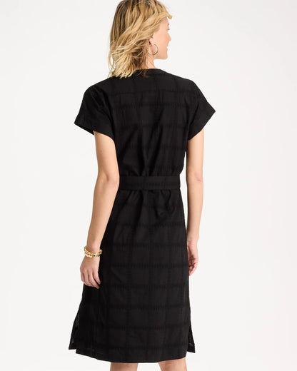 Chico's Embroidered Cotton Shirtdress Black