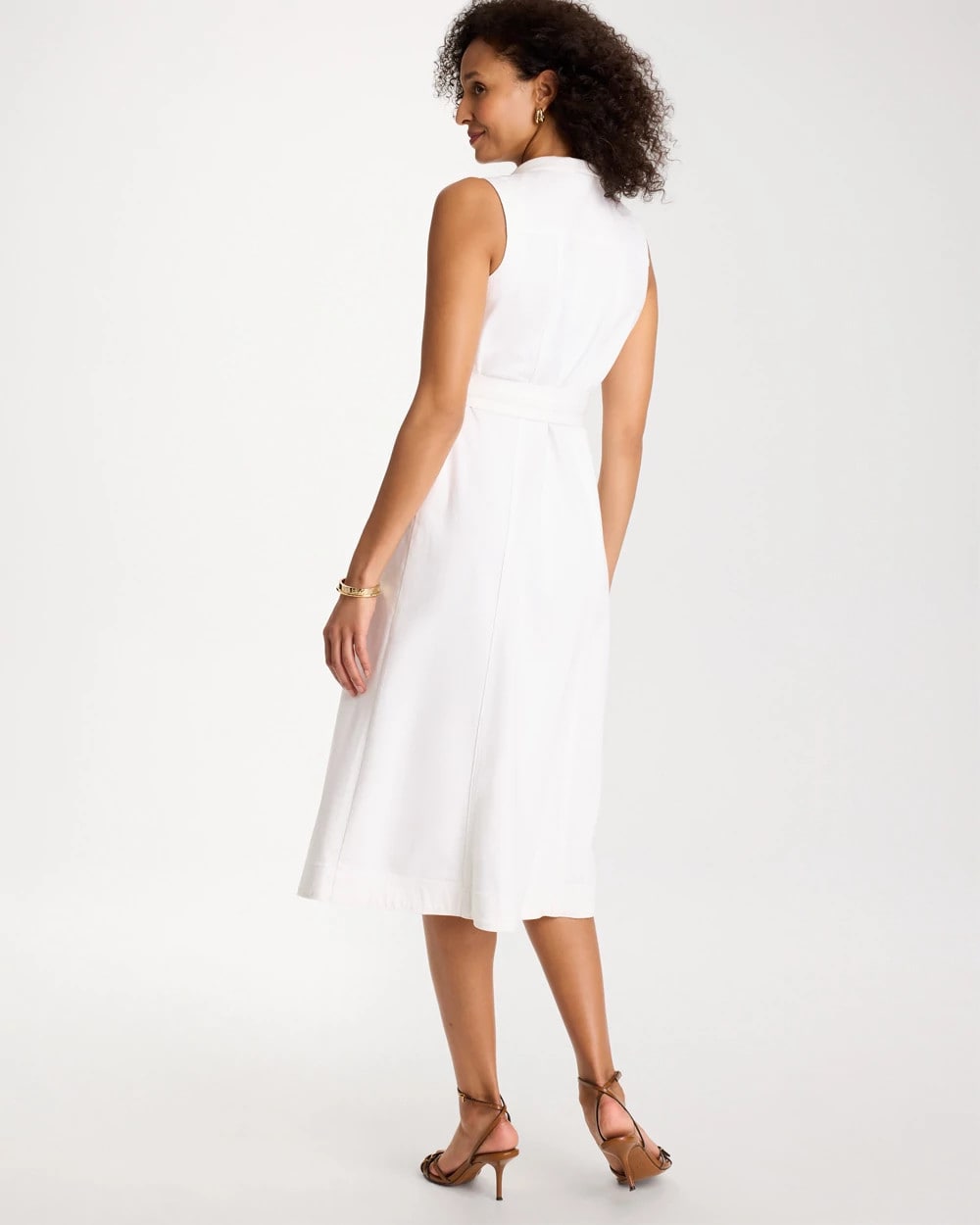 Chico's Denim Sleeveless Shirtdress Alabaster