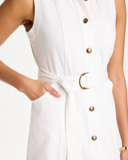 Chico's Denim Sleeveless Shirtdress Alabaster