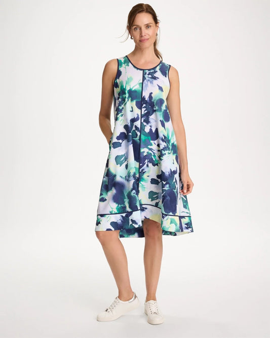Chico's Zenergy® UPF Floral Midi Dress Topanga Green