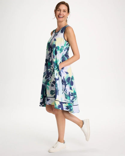 Chico's Zenergy® UPF Floral Midi Dress Topanga Green