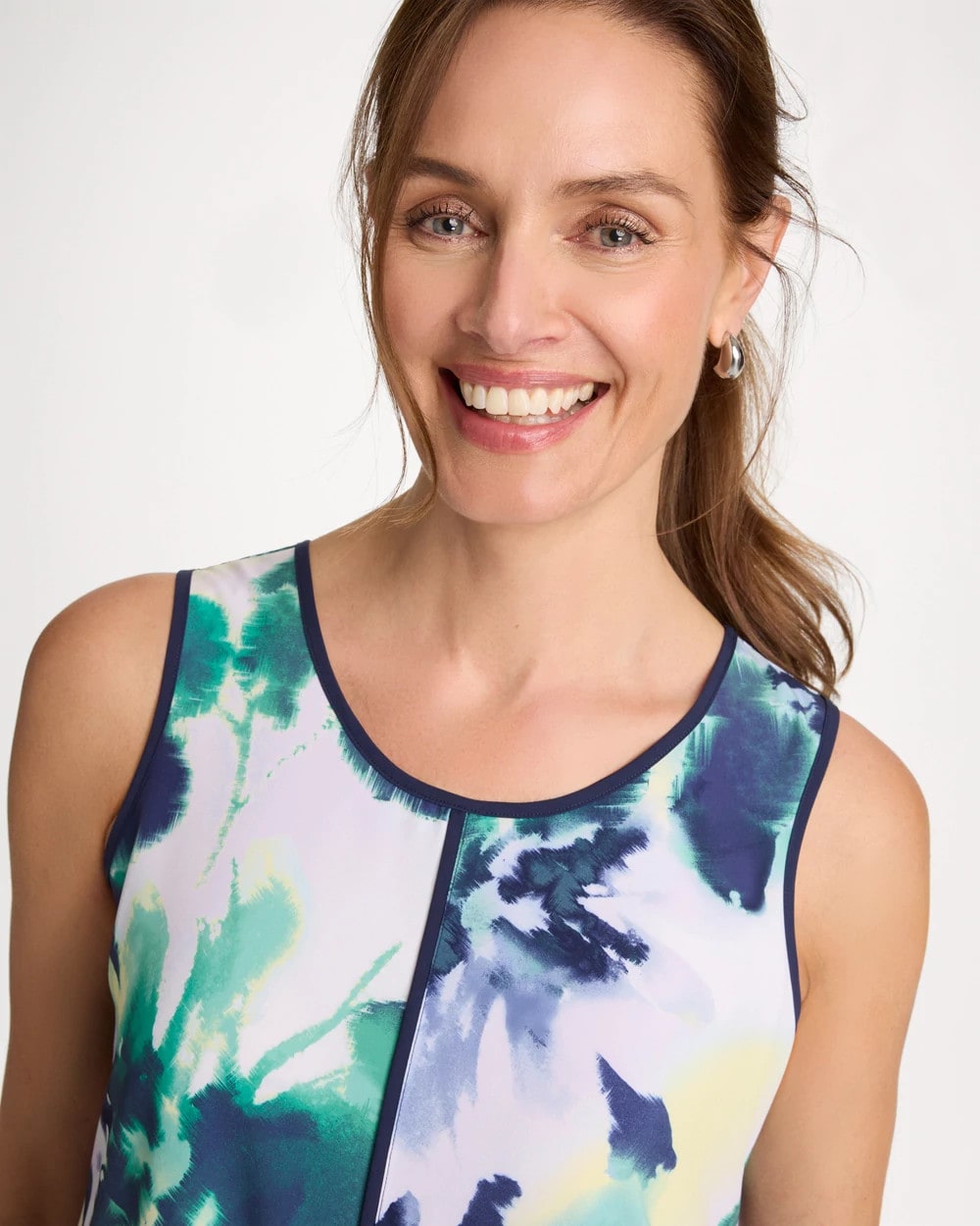 Chico's Zenergy® UPF Floral Midi Dress Topanga Green