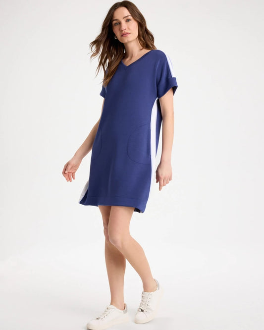 Chico's Zenergy® Soft Contrast Dress Starlit Navy