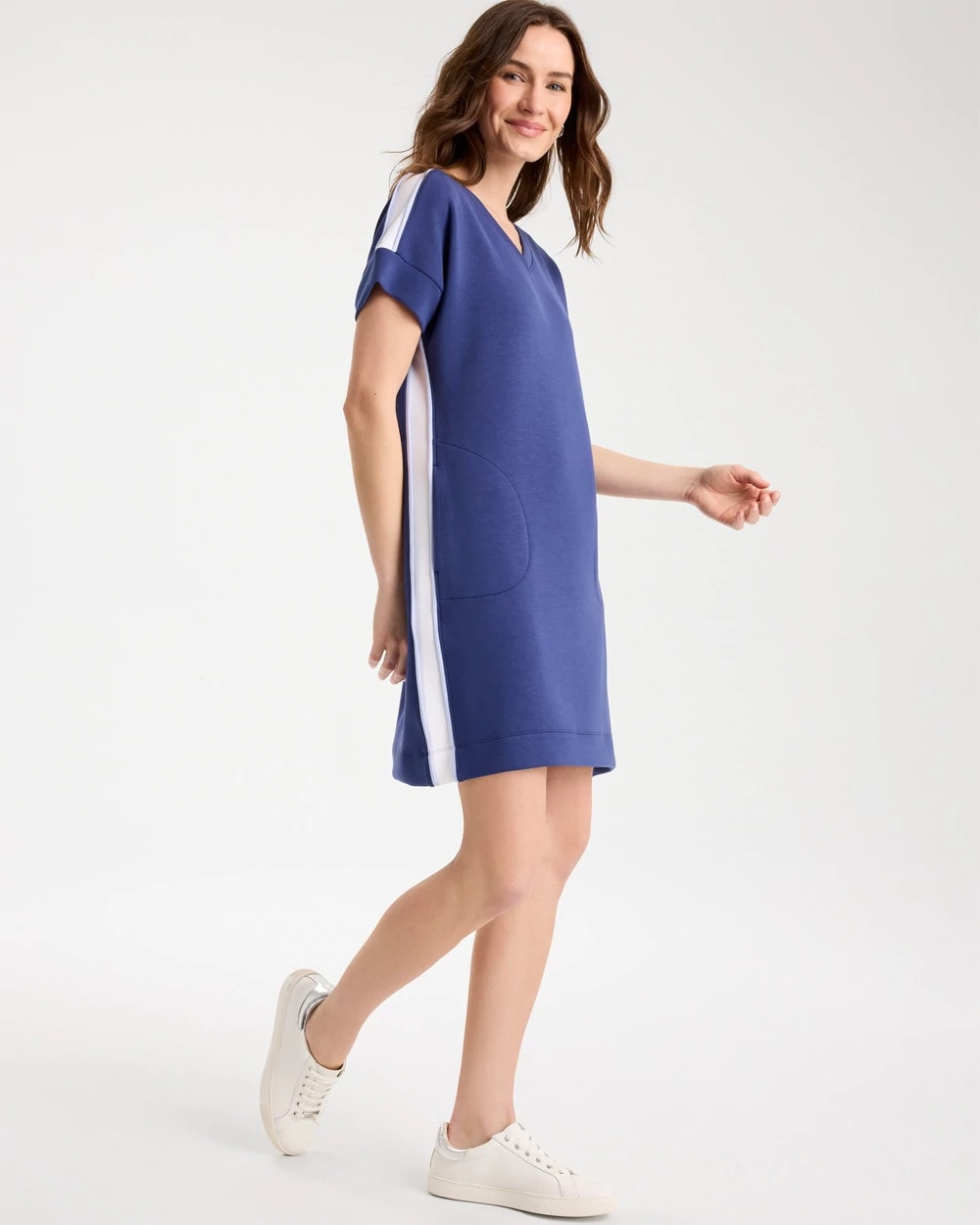Chico's Zenergy® Soft Contrast Dress Starlit Navy