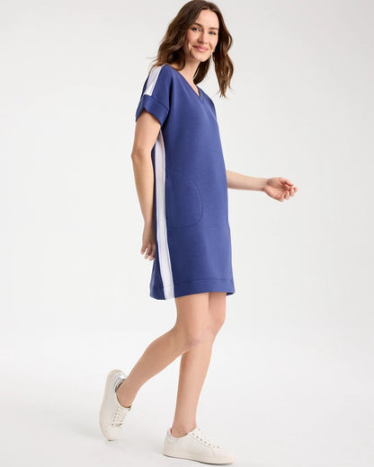 Chico's Zenergy® Soft Contrast Dress Starlit Navy