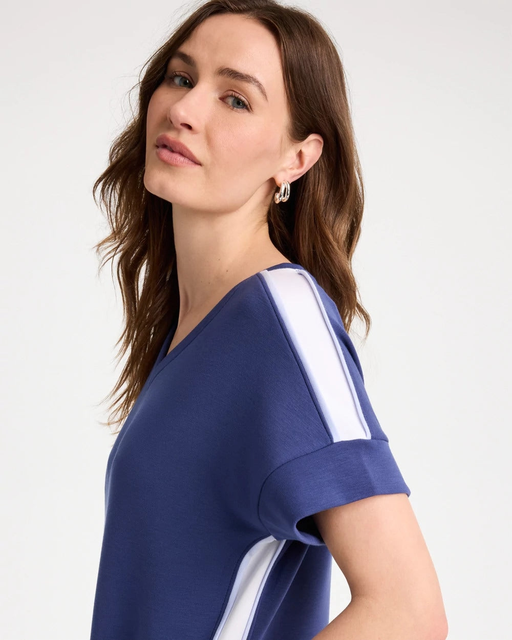 Chico's Zenergy® Soft Contrast Dress Starlit Navy