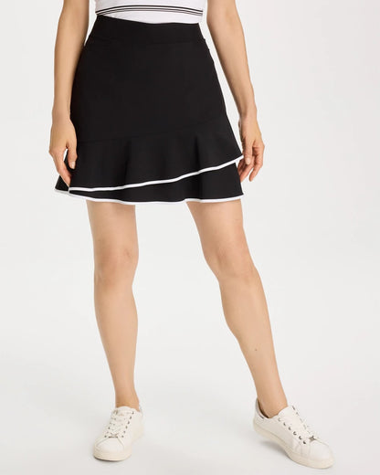 Chico's Zenergy® UPF Contrast Tulip Hem Skort Black
