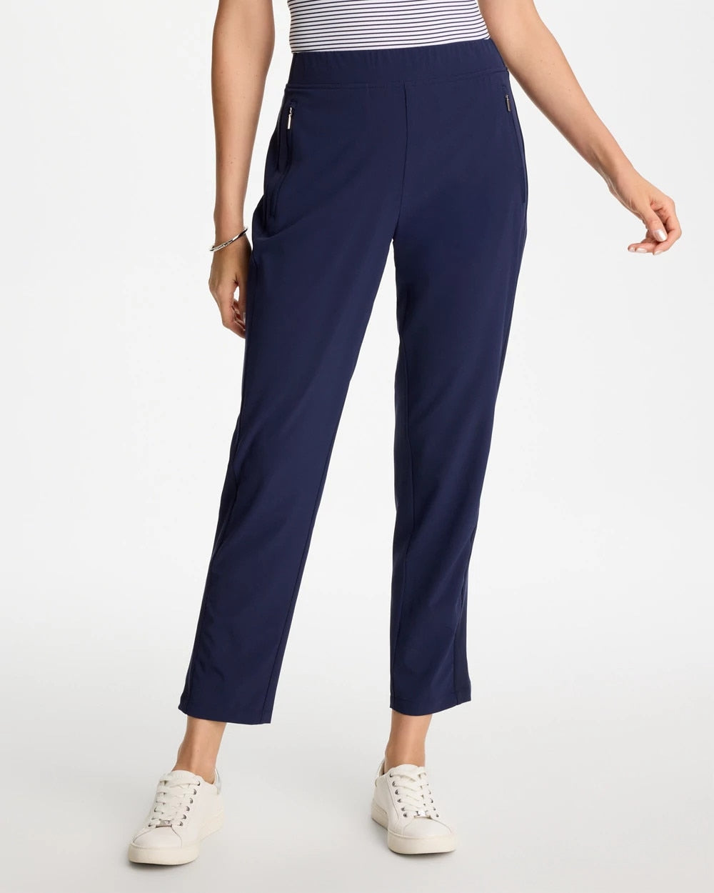 Chico's Zenergy® UPF Rib Mix Ankle Pants Passport Blue