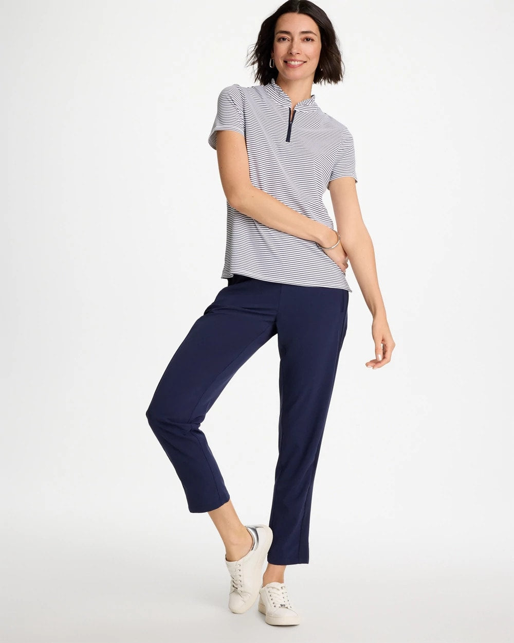 Chico's Zenergy® UPF Rib Mix Ankle Pants Passport Blue