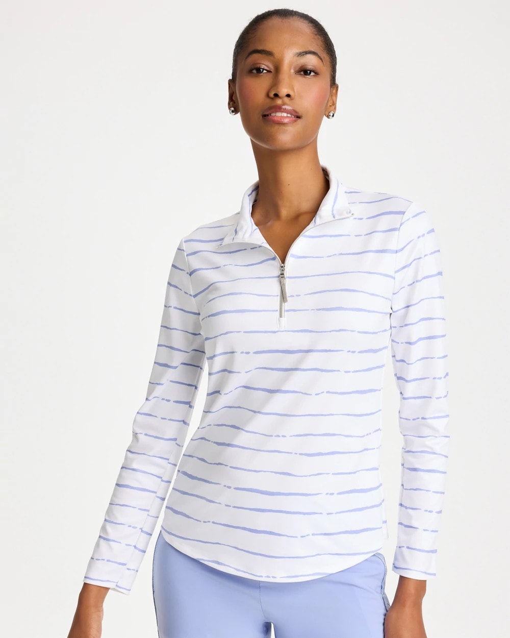 Chico's Zenergy® UPF Caviar Half Zip Blue Muse