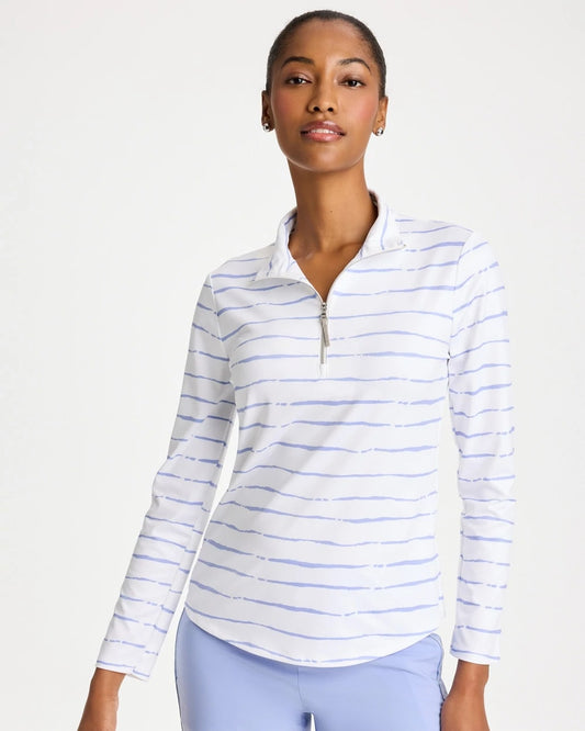 Chico's Zenergy® UPF Caviar Half Zip Blue Muse