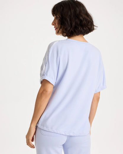 Chico's Zenergy® Striped Gauze Lounge Shirt Indigo Ice