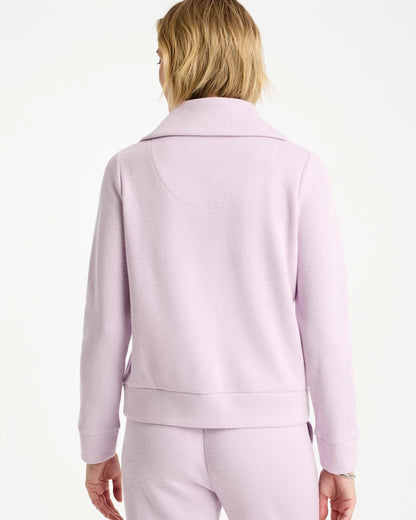 Chico's Zenergy® Beach Slub Half-Zip Pullover Top Pale Sweet Pea