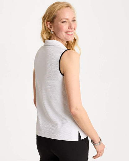 Chico's Zenergy® UPF Contrast Polo Alabaster