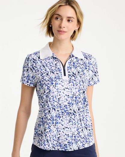 Chico's Zenergy® UPF Half-Zip Collared Pullover Top Amparo Blue