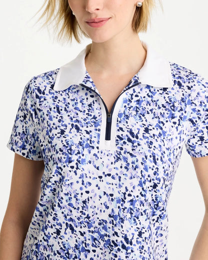 Chico's Zenergy® UPF Half-Zip Collared Pullover Top Amparo Blue