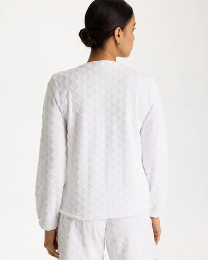 Chico's Zenergy® Terry Cloth Jacquard Top Alabaster