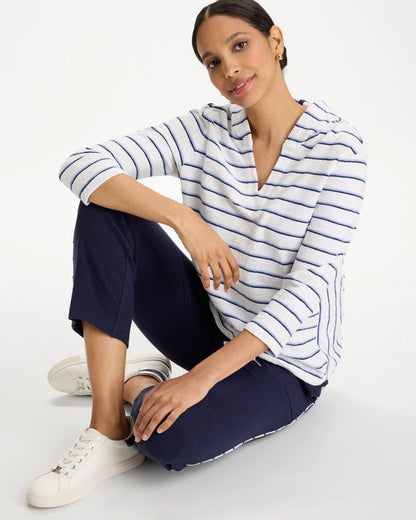 Chico's Zenergy® Jersey Striped Pullover Top Passport Blue